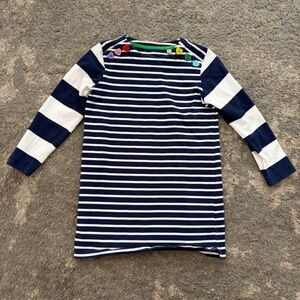 Mini Boden Navy and White Striped Long Sleeve Tee